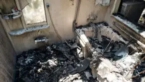 Brandschaden in einem Badezimmer