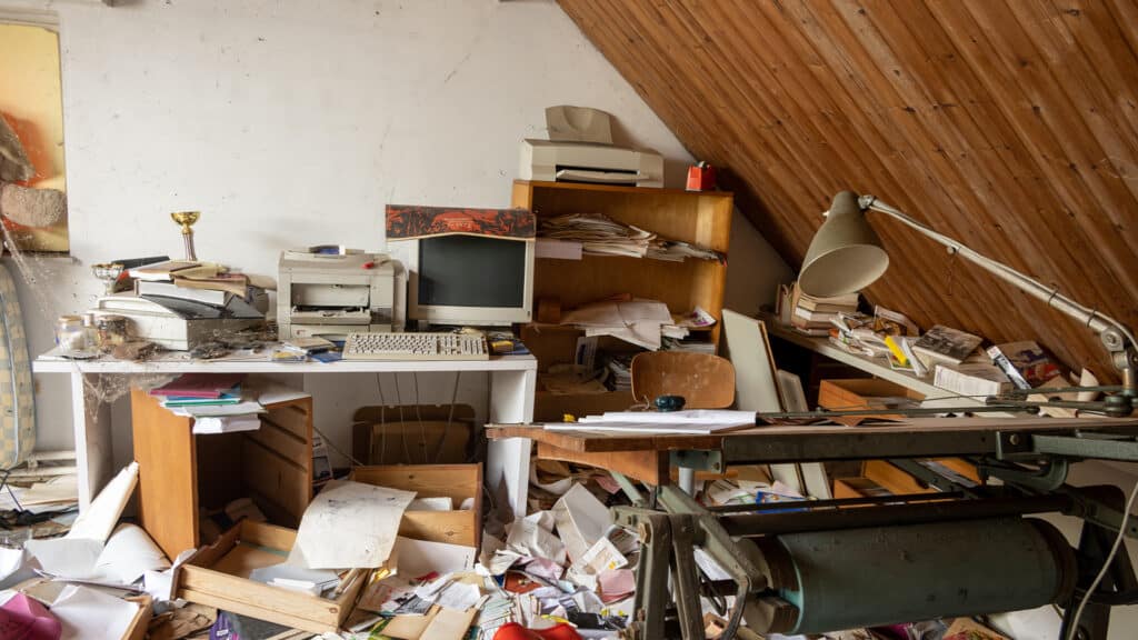 Messihaushalt in einem Bürozimmer