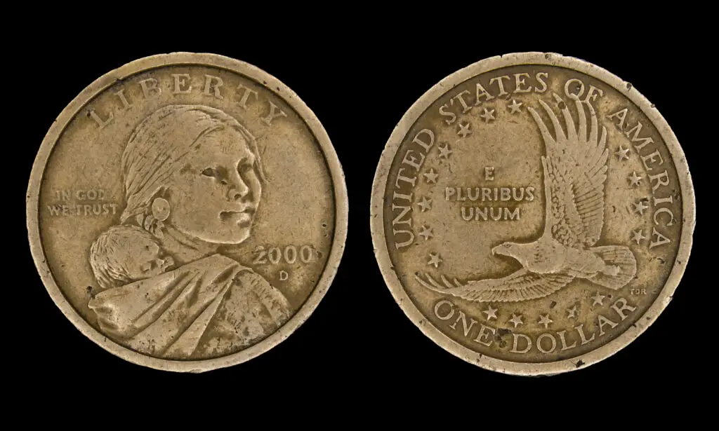 Sacagawea-Dollar mit Adler und Freiheit